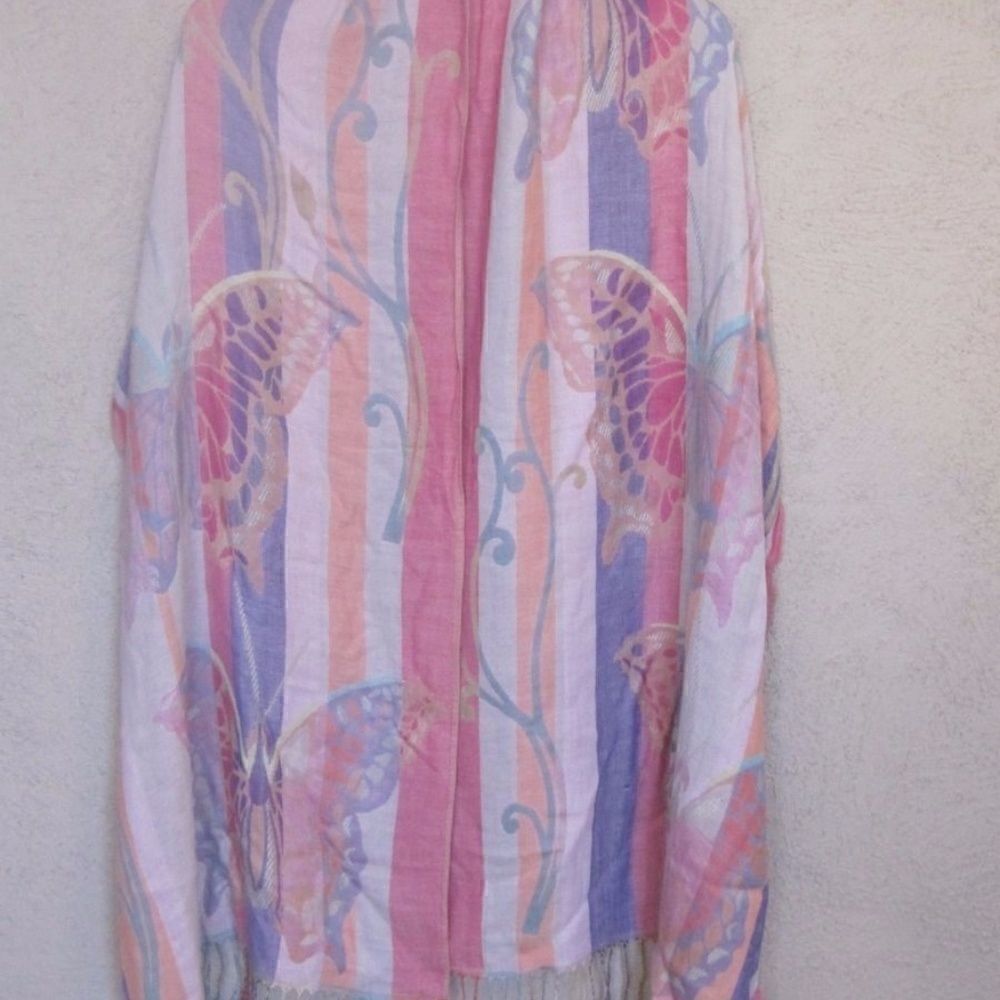 🌹Scarf Pashmina Striped Butterfly Rayon